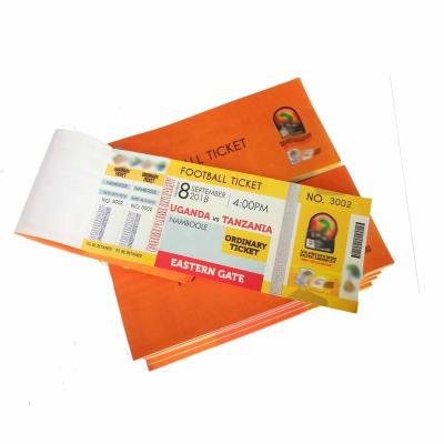 China paper & Cardboard Hologram Hot Foil Security Watermark Paper Event Ticket Custom Printing Laminating Football Party Ticket for sale