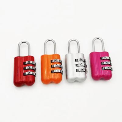 China Hot Selling Gym Lockers 3 Dial Digit Password Lock Combination Suitcase Luggage Metal Code Password Lock Padlock for sale