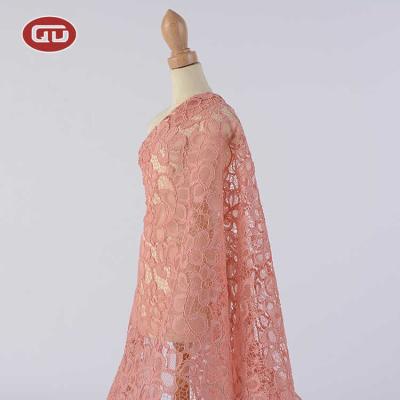 China Anti-static Hot Design 100% Polyester Bridal Lace Fabric For Women Wedding for sale