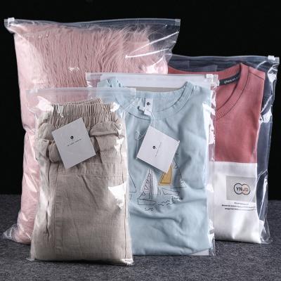 China Factory wholesale custom made friendly frosted transparent reusable zipper flat bottom bag recyclable for napkin for sale