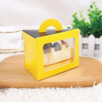 China Wholesale Disposable Classic Triangle Shape Portable Mousse Food Grade Cake Boxes Small Mousse Box for sale