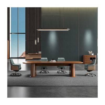 China Walnut Office Meeting Table Conference Table Meeting Table Office Furniture Modern Simple Wood Table Modern Wooden Room Luxury Meeting Table for sale