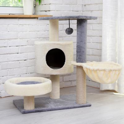 China Wholesale Stocked Cat Trees Scratching Post Pet Cat Mounts A Frame For Kitten for sale