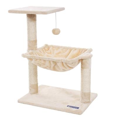 China Large Kitten Tower Sustainable Tree Cat Climbing Tree With Plush Rope Toy for sale