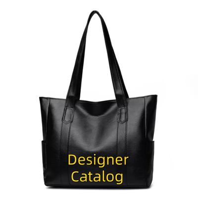 China Waterproof large black puffer the leather women's burlap designer tote bag cotton luxury tote bags for women with custom printed logo for sale