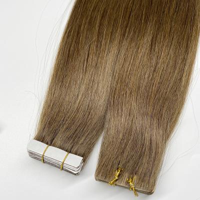 China Silky Straight Wave Premium Quality Full Cuticle Aligned Virgin Russian Hair Invisible Squirt Tape Hair Long Lasting 1 Year for sale