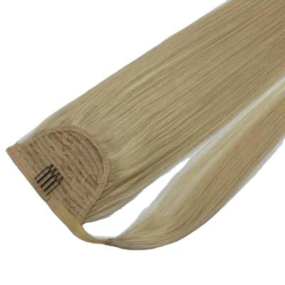 China Wholesale Quality Cheap Brazilian Remy Human Hair Wrap Around Ponytail Extension Ponytail Hair Blonde Silky Straight Hair Premium Quality Price Wave Color Ponytail Hair for sale