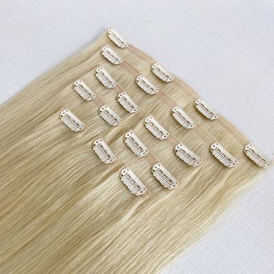 China High Quality Double Drawn Wholesale 100% Seamless Straight Hair Clips In Extensions for sale