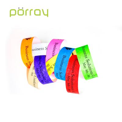 China Easy to wear / stretch resistant and waterproof disposable 13.56Mhz rfid paper wristband for tracking for sale