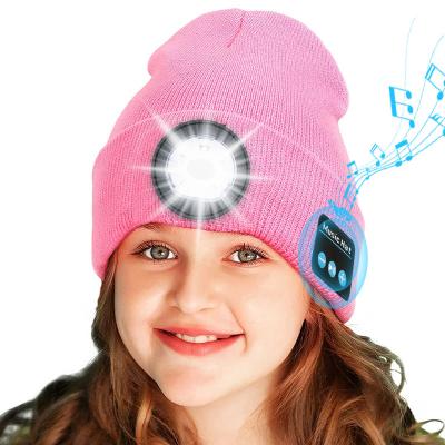 China High Quality Winter Headband BT Music Kids Winter Beanie Hat With Led Light For Christmas Gift For Kids for sale