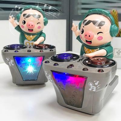 China DJ Pig Toys Electric Kids with Music and Light 13*10.5*15cm for sale