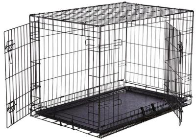 China Pet cage and pet house dog kennels with tray folding metal dog cage for sale