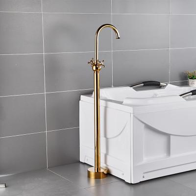 China Hot Selling Floor Stand Faucets Gold Stand Free Floor Bathtub Faucet for sale