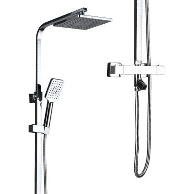 China With Slide Bar Bathroom Wall Mounted Thermostatic Bath Shower Faucet Mixer Set for sale