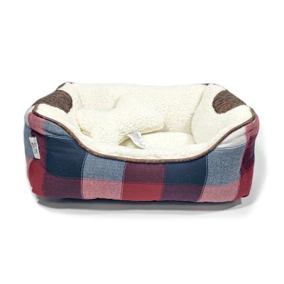 China Warming Red And Blue Checkered Pet Kennel Cat Bed Dog Toy Two Sets Customized By Manufacturers for sale