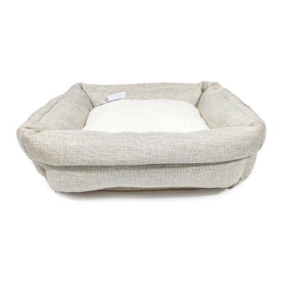 China Breathable Fashionable Khaki Imitation Canvas Cat Bed Warm Pet Cat Sleeping Nest for sale