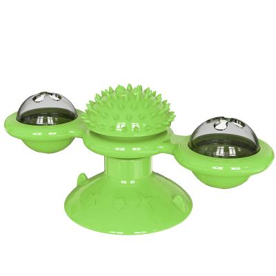 China Kitten Brush Teeth Pet Supplies Durable Durable Cats Puzzle Toy Spinning Windmill Turntable Cat Training Toy for sale