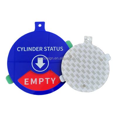 China Hospital 12cm rotating acrylic hospital oxygen cylinder identification, gas equipment tag, device status signage for gas cylinder for sale