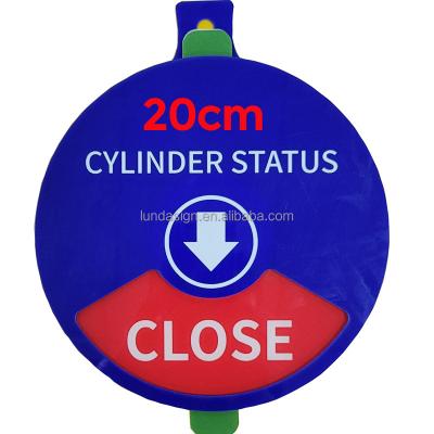 China Hospital 20cm magnet hospital acrylic oxygen cylinder sign, equipment tag, device status signage for gas cylinder for sale