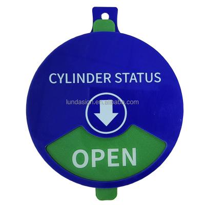 China Hospital 15 cm2 segment sign acrylic hanging tag device for hospital, oxygen plant, gas station, cylinder status signage for sale