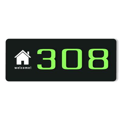 China Photoluminescent Material Luminous Acrylic Film Room Room Number Door Plate Customized Sign For Hotel Photoluminescent Signs for sale