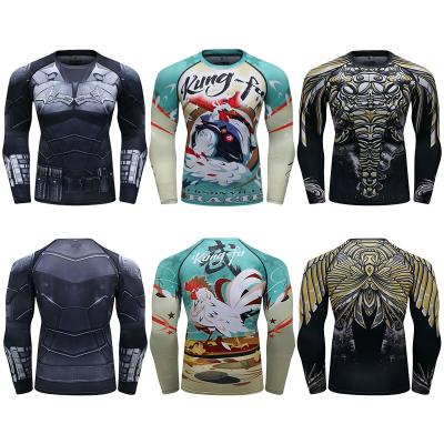 China Gym Clothing Anti-Shrink Anti-Shrink Mens Tight Fit Dry Fit Mens T-Shirts Custom Printing T-Shirt for sale