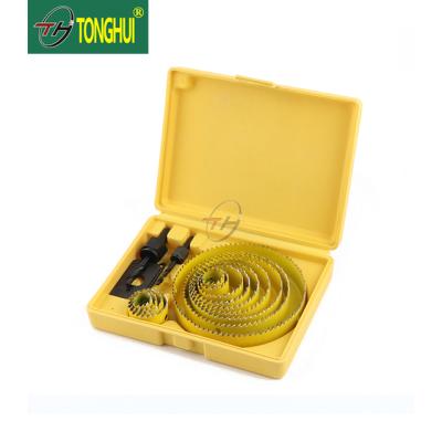 China PVC 45# High Carbon Steel Wood Hole Saw Kit Wood Carving Tools Set for sale