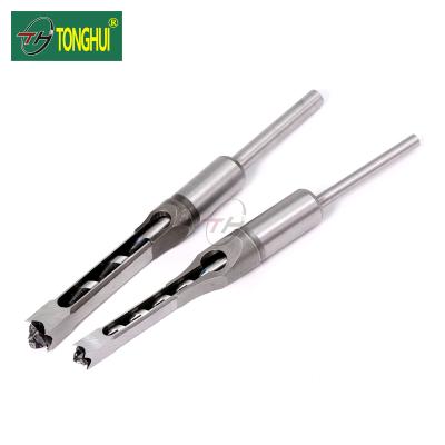 China HSS Square Hole Drill Wood Tool Saw Mortise Chisel Wood Drilling With Twist Drill for sale