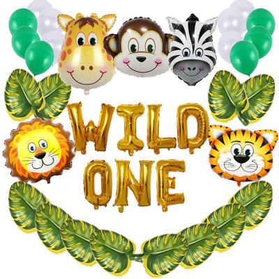 China BLN Forest Balloon Set Animal WILD Lion Tiger Foil Balloons Party Decoration Baby Birthday Party Balloon Birthday for sale