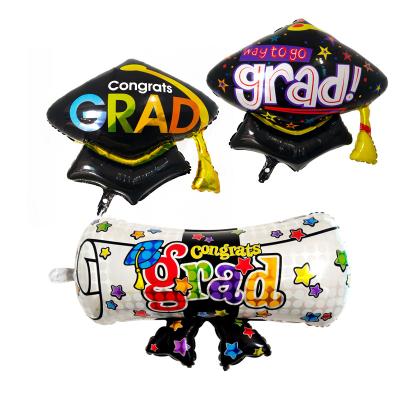 China Graduation Party Decoration BLN Graduation Certificate Helium Big Balloons Globos Manufacturer Graduation Hat Air Foil Balloons for sale