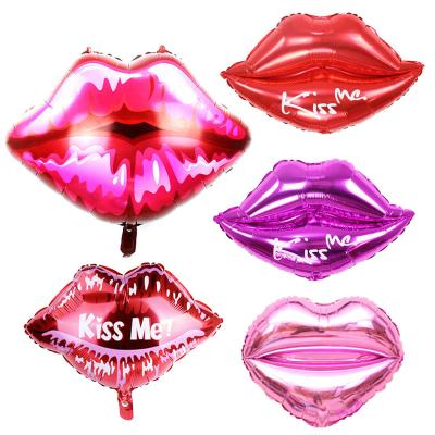 China Gift Toy BLN Valentine's Day Decoration Lip Balloon Factory Wedding Party Ornament Kiss Me Lip Foil Balloon for sale