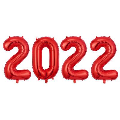 China Party Decoration BLN 2022 Numbers Balloon Set 32 ​​Inch Red Digital Helium Globos Happy New Year Decoration Balloons for sale