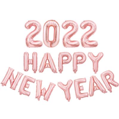 China Gift Toy BLN 16 Inch High Quality 2022 HAPPY NEW YEAR Balloon Set Gold Wholesale Letters Number Kit Foil Helium Balloon for sale