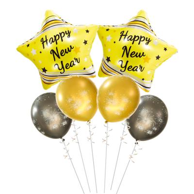 China Party Decoration BLN Happy New Year 2022 Balloon Set Factory Star Foil Helium Globos New Year Decoration Balloons for sale