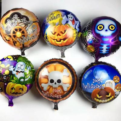 China Party Decoration BLN 18 Inch Halloween Round Ball Foil Balloon Wholesale Halloween Helium Globos Balloons 2022 for sale