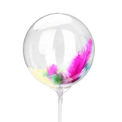 China Bobo Balloon with Feather BLN Bobo Balloon Birthday Balloons Transparent Party Decor 13 inch with Clear Bobo Balloon Feather for sale