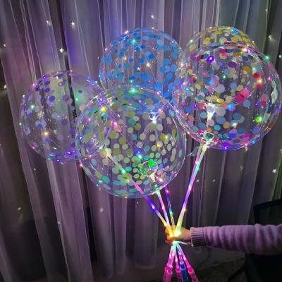 China Party Decoration BLN 20 Inches Clear Bobo Balloon Factory Party Decoration Bobo Helium Balloons Confetti Printed for sale