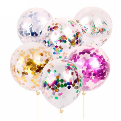 China Transparent Sequin Balloon Gift Toy 12 Inch Room Decoration Layout Transparent Sequin Wedding for sale