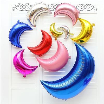 China 28 Inch Party Decoration BLN Moon Shaped Balloons Big Air Helium Wedding Birthday Moon Balloons Party Decoration for sale