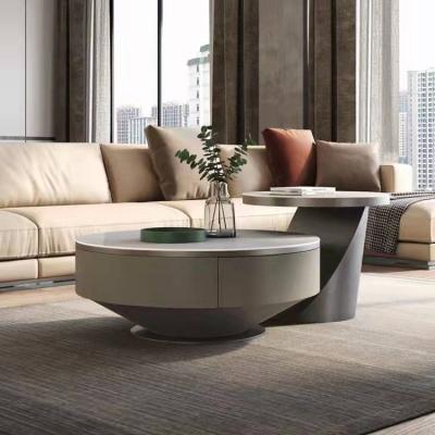 China Modern Luxury Coffee Table Sets Living Room Stainless Steel Furniture Marble Glass Side Table for sale