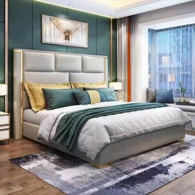 China Wholesale Customized Luxury Large Modern Wooden Metal Bed Frame Bedroom Furniture for sale