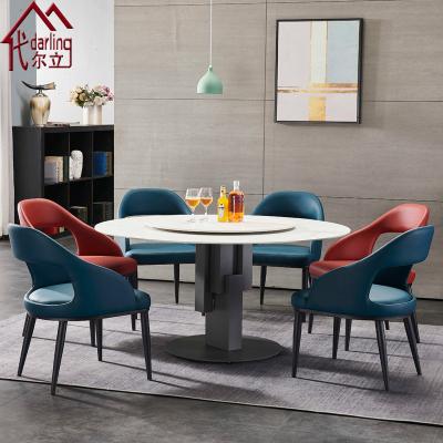 China Wholesale Modern Design Professional Metal Discount Furniture Modern Luxury Dining Table OEM Customized Style Round Table for sale