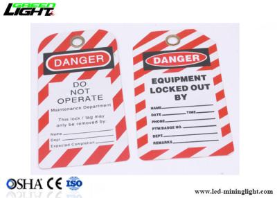 Chine Le lock-out fait sur commande de PVC d'OSHA étiquette les étiquettes de avertissement de lock-out à vendre