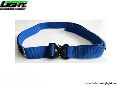 China Blue Webbing Mining Waist Belt With Self Locking Clips Reflective Strip for sale