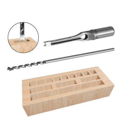 China Carbide Woodworking Square Hole Drilling Square Tenon Drill 6-Piece Set Slotting Drill for sale