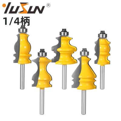 China Five Piece Pattern Cutter Carbide Casing Base Molding Router Bit and Five Sets Woodworking Router Bit Tungsten Steel Blade for sale