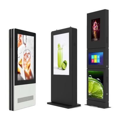 China Buildings 98 Inch Floor Standing Waterproof LCD Advertising Outdoor Capacitive Display Digital Signage Lcd Kiosk Digital Advertising Ip65 for sale