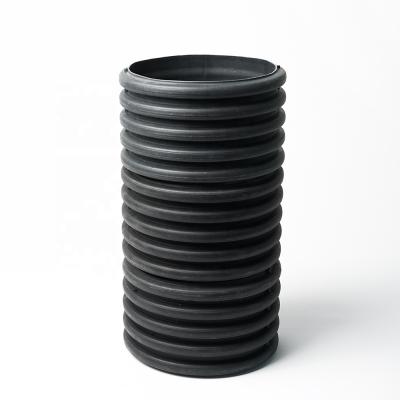 China corrugated double wall sn6 sn8 corrugated hdpe pe drainage pipe 110mm 160mm 200mm for sale