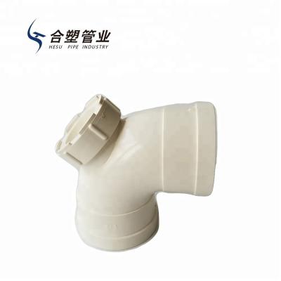 China Water drainage warranty 50 years of UPVC 90 elbow (with inspection port) for water drainage for sale