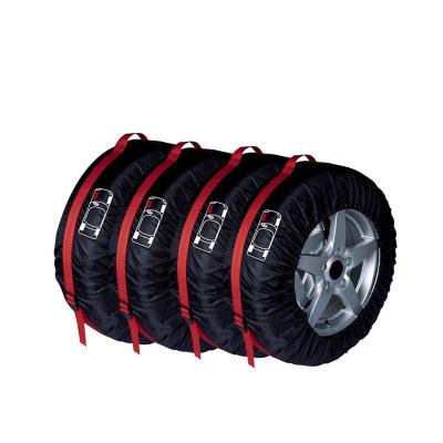 China Waterproof Four black waterproof and moisture-proof car spare tire covers, and special car tire protective sleeves for maintenance for sale